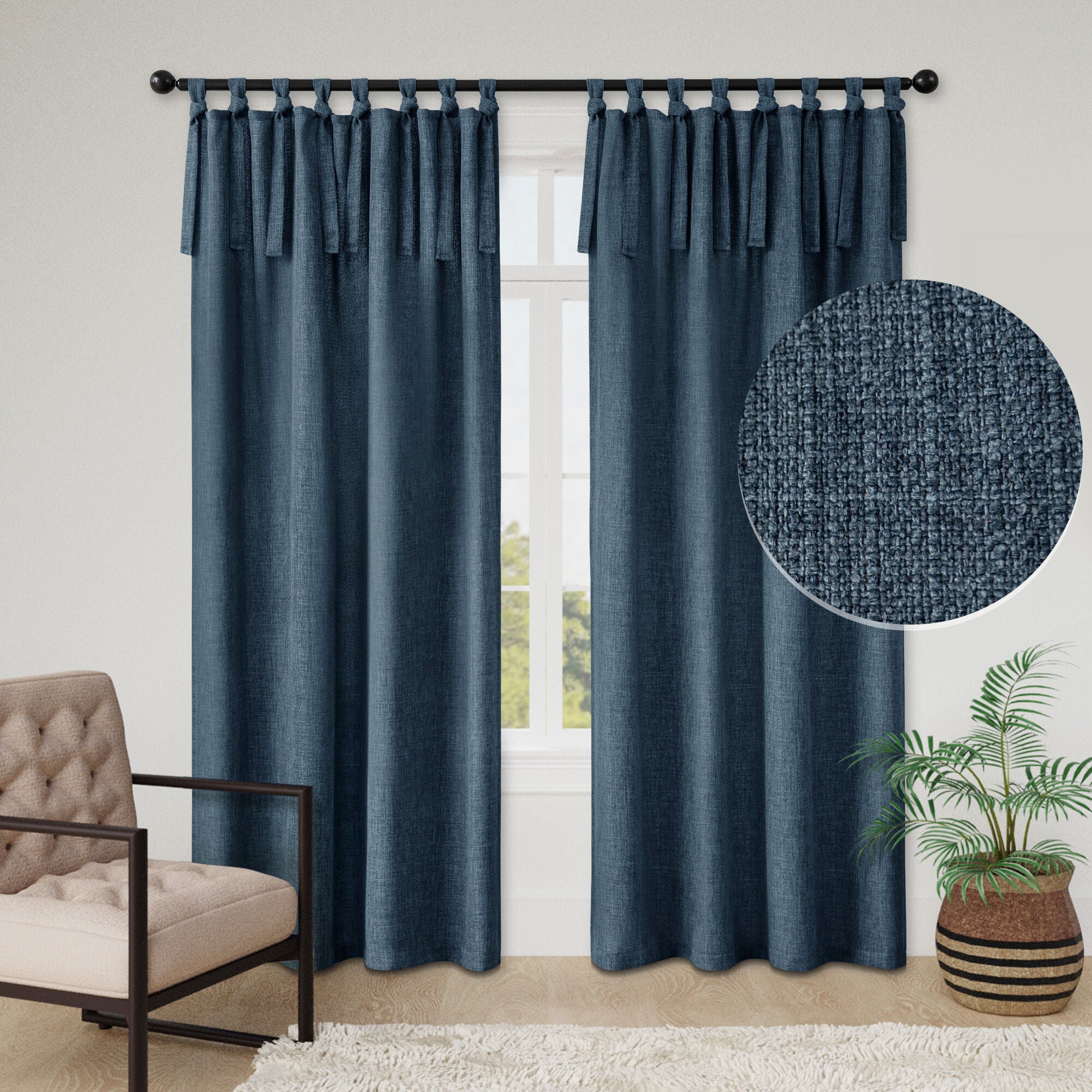 Knot Tie Top Light Filtering Panel Pair