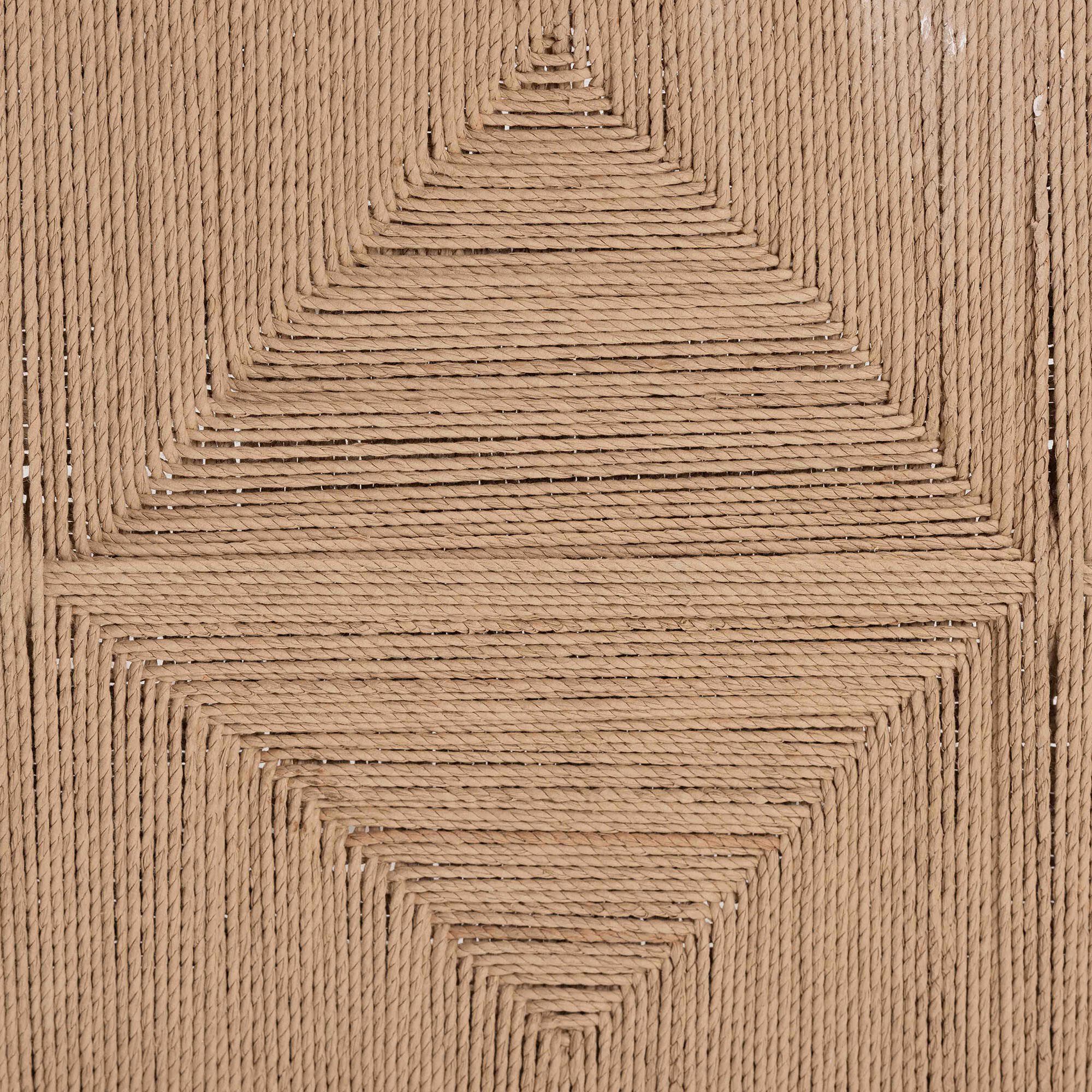 Prita Woven Paper Loom Bench with Mahogany Wood Frame, WHITE, alternate image number 5