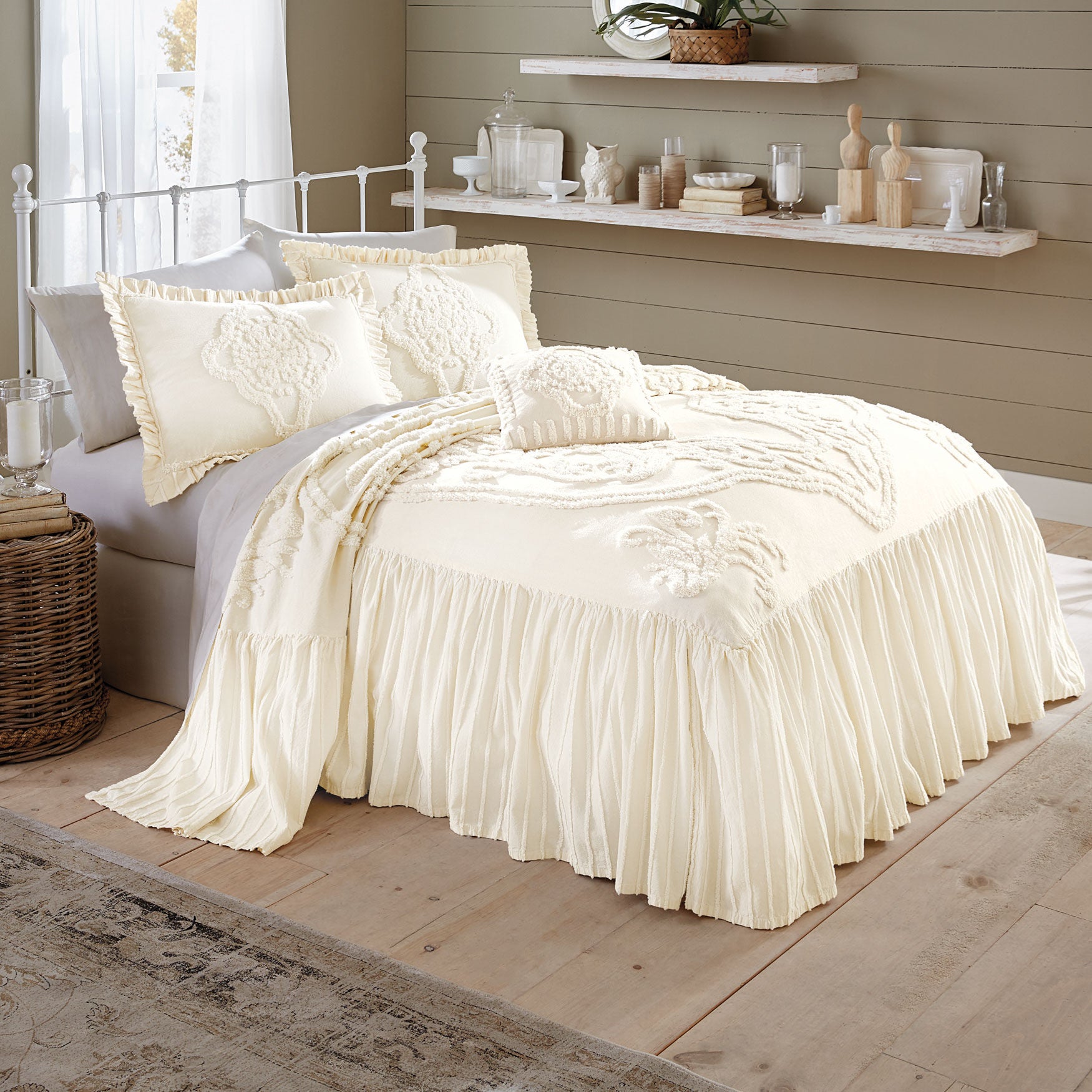 Madison Flounce Chenille Bedspread Collection, , hi-res image number 0