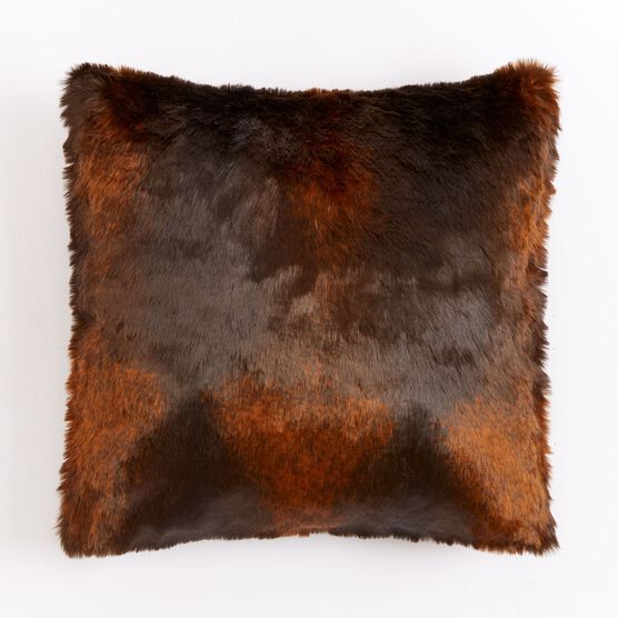 Luxe Faux Fur 18" Sq. Pillow, BROWN Luxe Faux Fur 18" Sq. Pillow, BROWN