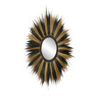 Black Boho Style Sea Grass Wall Mirror, , alternate image number null