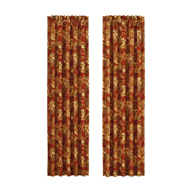 Montecito Red 84 Inch Window Panel Pair, RED, alternate image number 2
