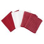 Horizontal Stripe Bar Mop Cloth, Set Of 6 Towel, RED, hi-res image number null