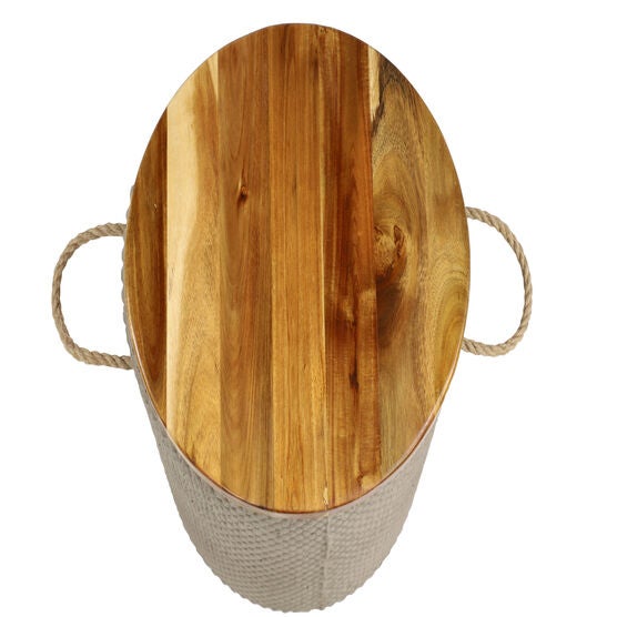 Beige Cement Modern Outdoor Accent Table, , alternate image number null