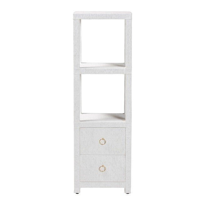 Xavier Grasscloth Tall Storage Cabinet, WHITE, alternate image number 3