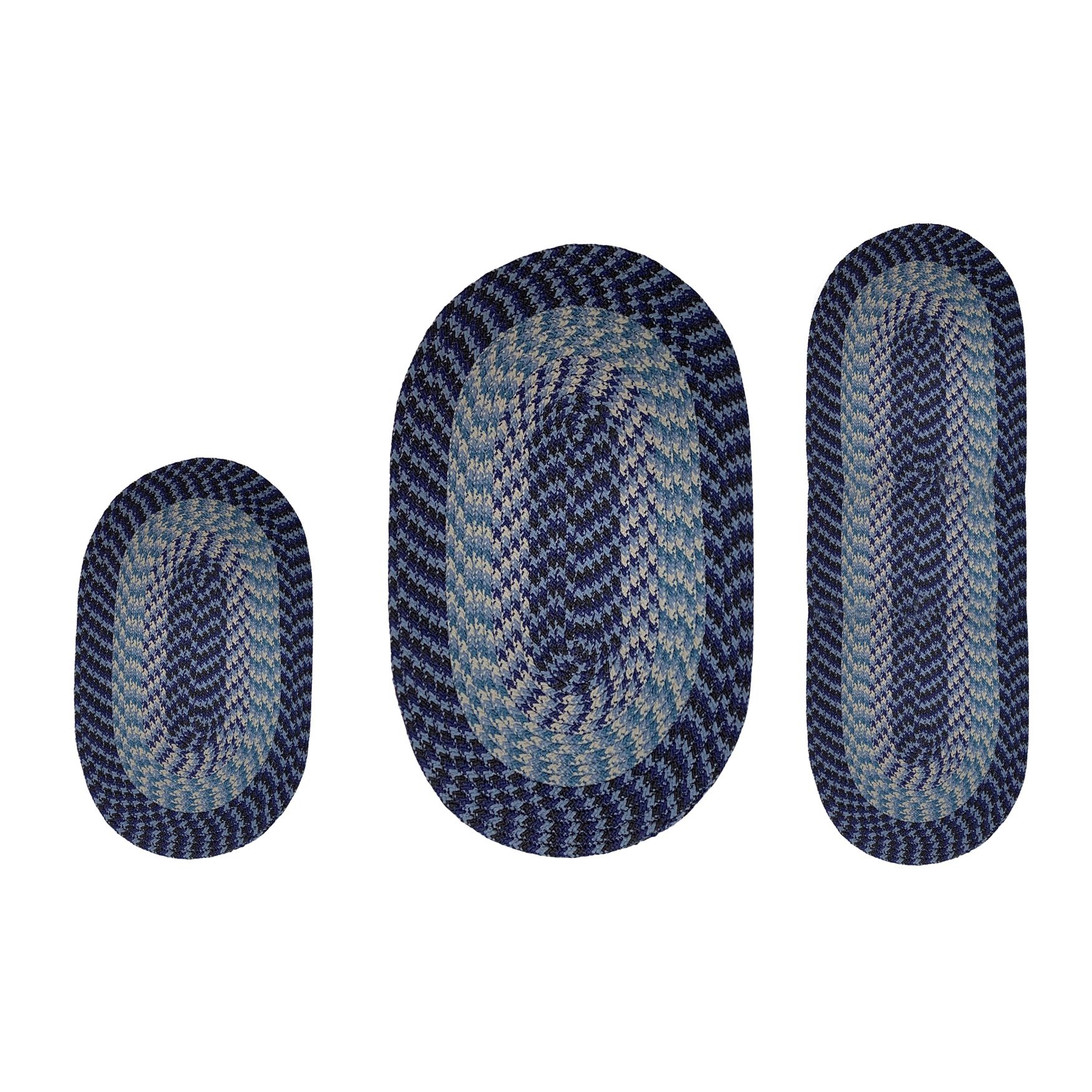 Alpine Braid Collection Reversible Indoor Area Rug, 3 Piece Set , NAVY STRIPE, hi-res image number 0