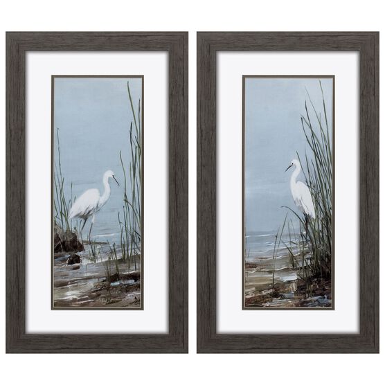 Island Egret Framed Wall Décor, Set Of 2, BLUE, hi-res image number null