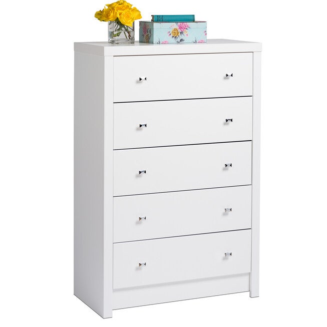Calla 5-Drawer Chest, WHITE, hi-res image number 0