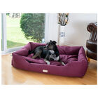 Bolstered Pet Dog Bed, Burgundy, Medium, , alternate image number null