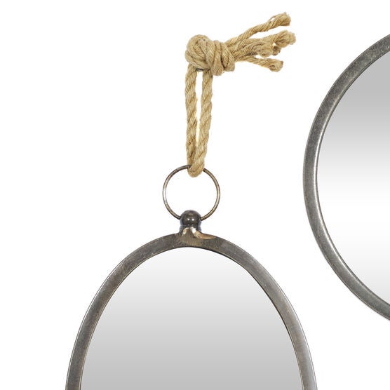 Set Of 5 Grey Metal Glam Wall Mirror, , alternate image number null