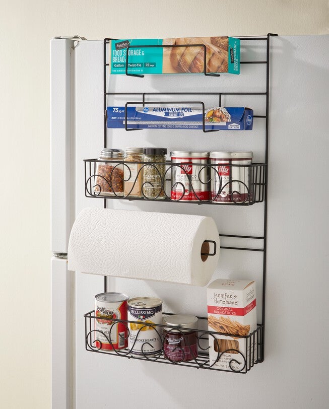 Scroll Refrigerator Side Storage Rack | Brylane Home