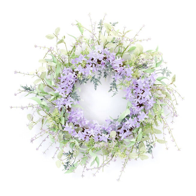 Mixed Floral And Lavender Wreath 24.5 inchesD, PURPLE, hi-res image number 0