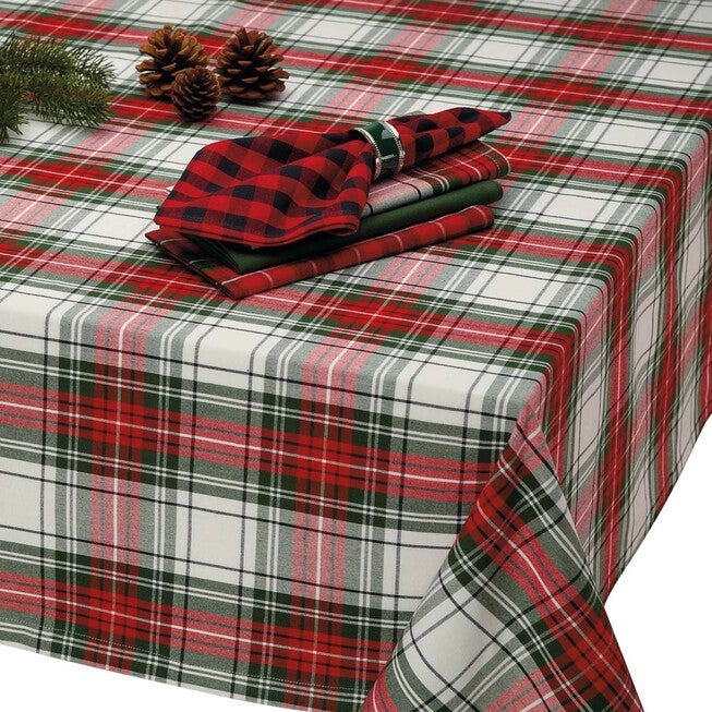 Christmas Plaid Tablecloth 60x104, , alternate image number 5