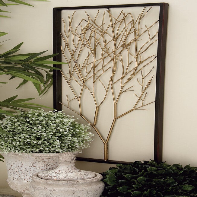 Set Of 3 Black Metal Modern Floral Wall Decor, , alternate image number 8