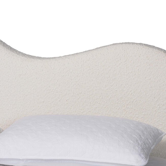 Dalton Boucle Upholstered Platform Bed, CREAM, alternate image number null