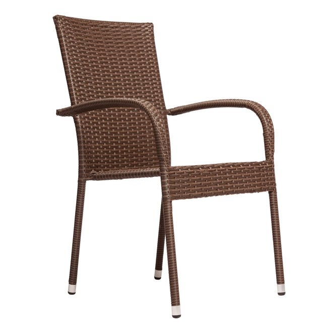 Morgan Outdoor Wicker Stacking Chair - Mocha - Set of 4, MOCHA, hi-res image number null