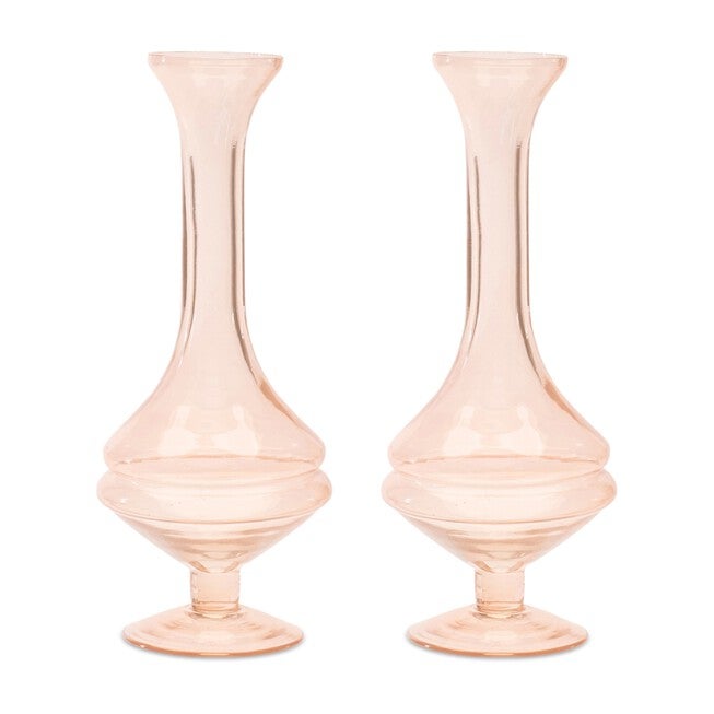 Pink Glass Stem Vase (Set of 2), PINK, hi-res image number 0