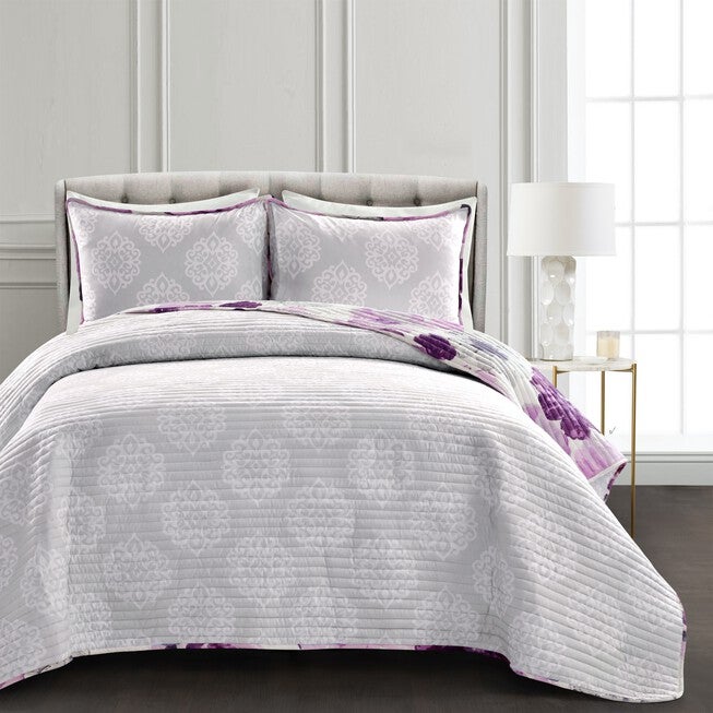 Lush Décor Leah Quilt Blue 3Pc Set, , alternate image number 13