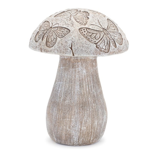 Bumble Bee and Butterfly Print Mushroom (Set of 2), GREY/BEIGE, alternate image number null
