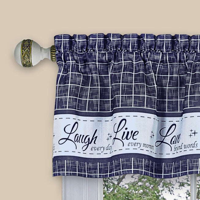 Live, Love, Laugh Window Curtain Tier Pair and Valance Set - 58x36, , alternate image number 12