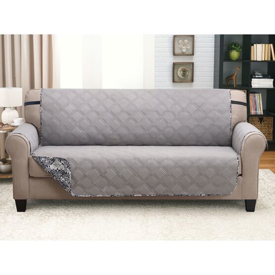 Printed Reversible Quilted Xl Sofa Protector, , alternate image number null