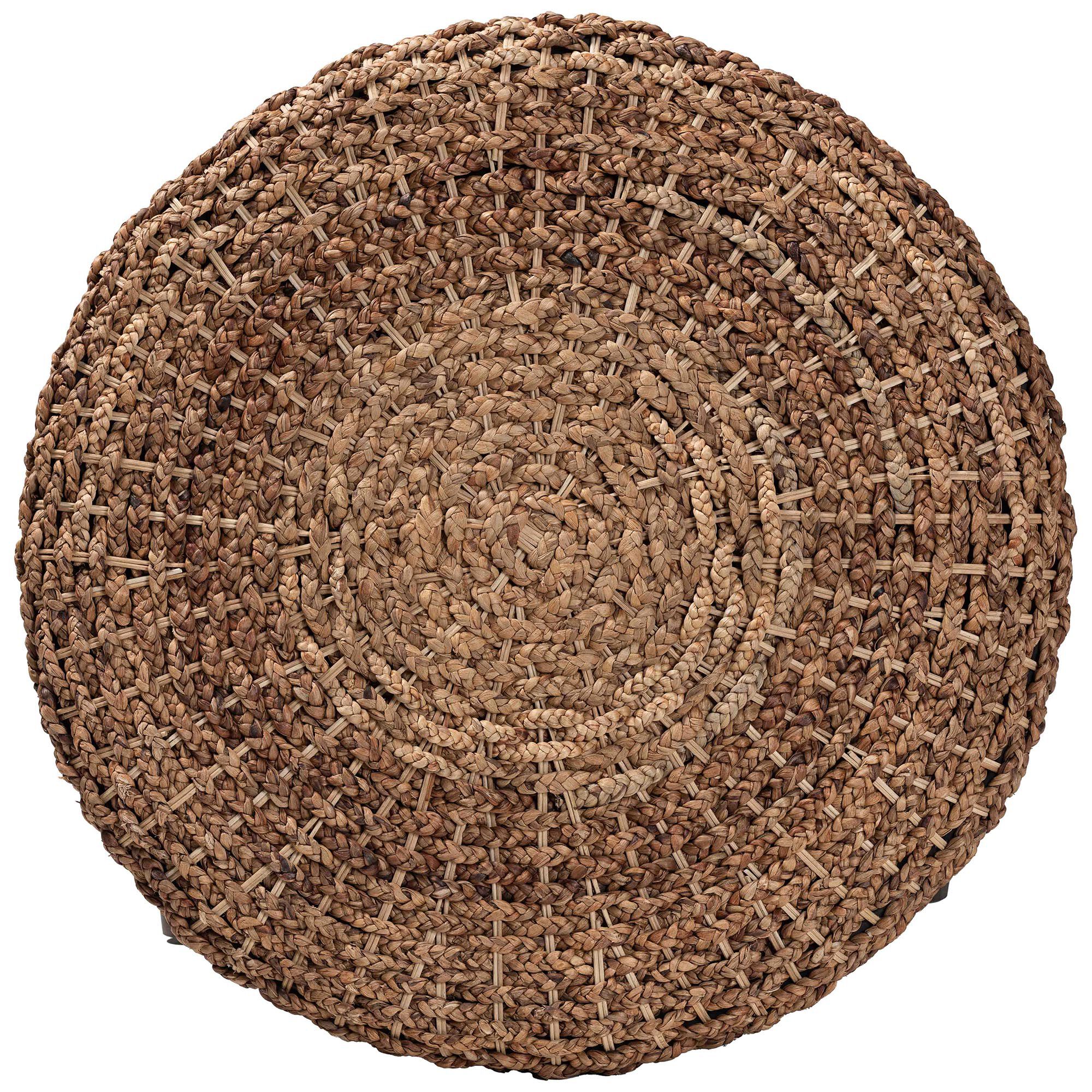 Bailey Handwoven Seagrass Storage Ottoman, Round, NATURAL BROWN, alternate image number 6
