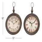 Set Of 2 Cream Metal Vintage Wall Clock, , alternate image number null
