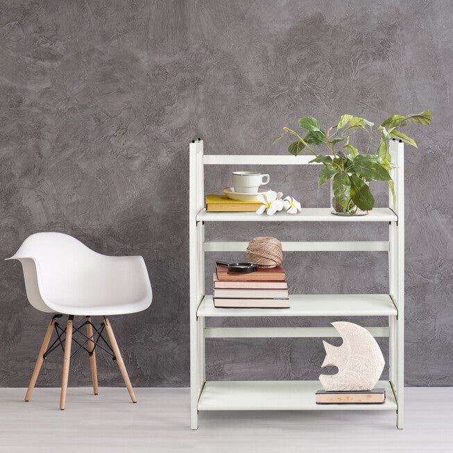 3-Shelf Folding Stackable Bookcase 27.5 inches Wide-White, , alternate image number 8