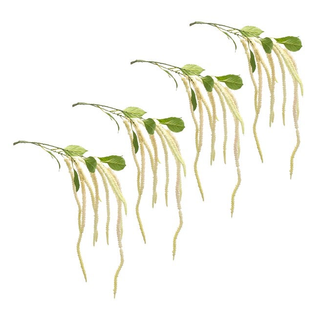Amaranthus Stem (Set of 4) 53.25 inchesH Plastic/Polyester, GREEN/WHITE, alternate image number null