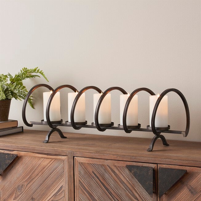 Votive Holder 31 inchesW x 9.75 inchesH Iron, BLACK, alternate image number null