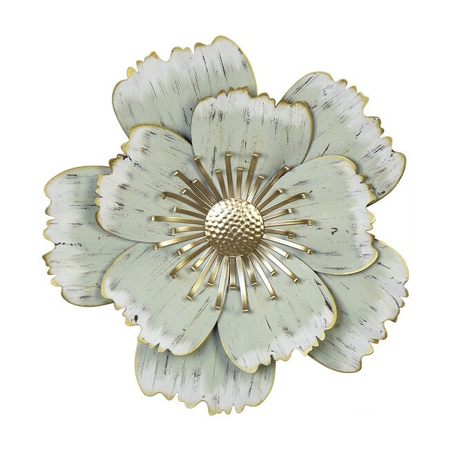 Layered Green Metal Flower Wall Decor, GREEN, hi-res image number null
