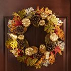 20" Gold Pumpkin Harvest Wreath, GOLD, hi-res image number null