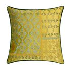 Velvet Patchwork Embroidered Decorative Pillow , MOSS, hi-res image number null