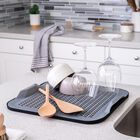 2-Piece Silicone Drying Mat, BLACK GRAY, hi-res image number null