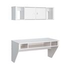 Designer Floating Desk & Hutch Set, White, , alternate image number null