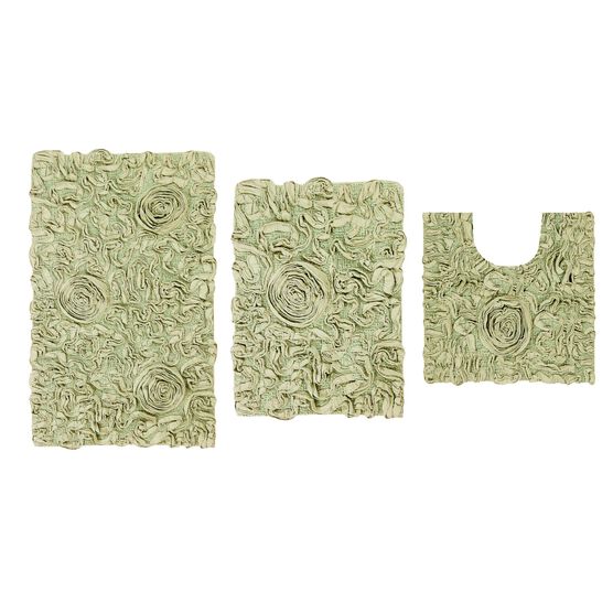 Bellflower 3-Pc. Bath Rug Set, GREEN, hi-res image number null