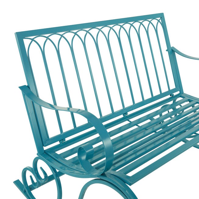 Turquoise Metal Eclectic Bench, , alternate image number 4