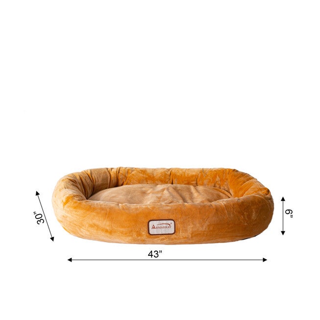 Bolstered Pet Bed and Mat, ultra-soft Dog Bed, Brown, Large, , alternate image number 5