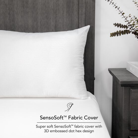 SensorPEDIC Embossed SensoSoft Jumbo Bed Pillow, WHITE, hi-res image number null