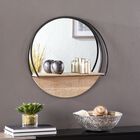 Drelling Round Wall Mirror W Shelf, BLACK, hi-res image number null