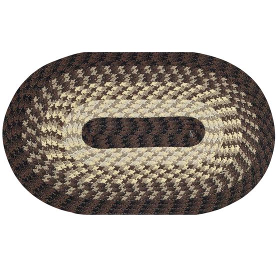 Alpine Braid Collection Reversible Indoor Area Rug in Vibrant Colors, 20"" x 30"" Oval , CHOCOLATE STRIPE, hi-res image number null