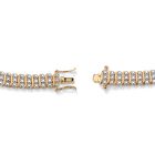 Yellow Gold Plated S Link Tennis Bracelet (7.5mm), Genuine Diamond Accent 8", , on-hover image number 1
