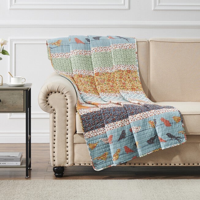 Penelope Throw Quilt, CALICO STRIPE, hi-res image number null