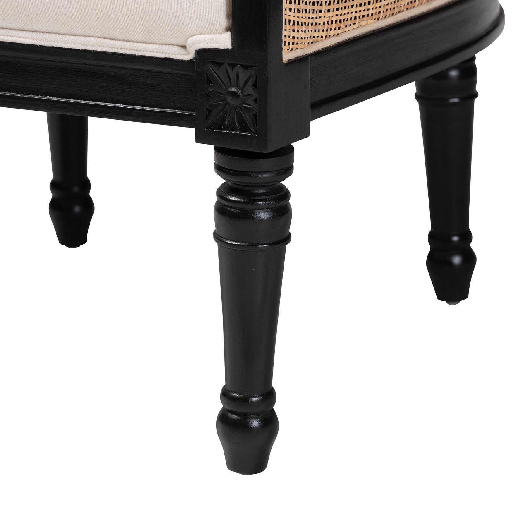 Elizette Traditional French Beige Fabric And Black Finished Wood Accent Chair, , alternate image number 13