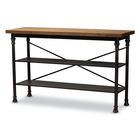 Velera Vintage Wood Metal Kitchen Storage Shelf Unit Furniture, OAK BROWN, hi-res image number null