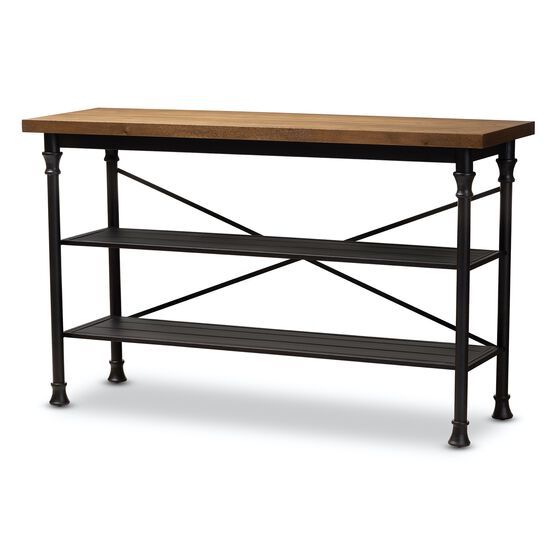 Velera Vintage Wood Metal Kitchen Storage Shelf Unit Furniture, OAK BROWN, hi-res image number null