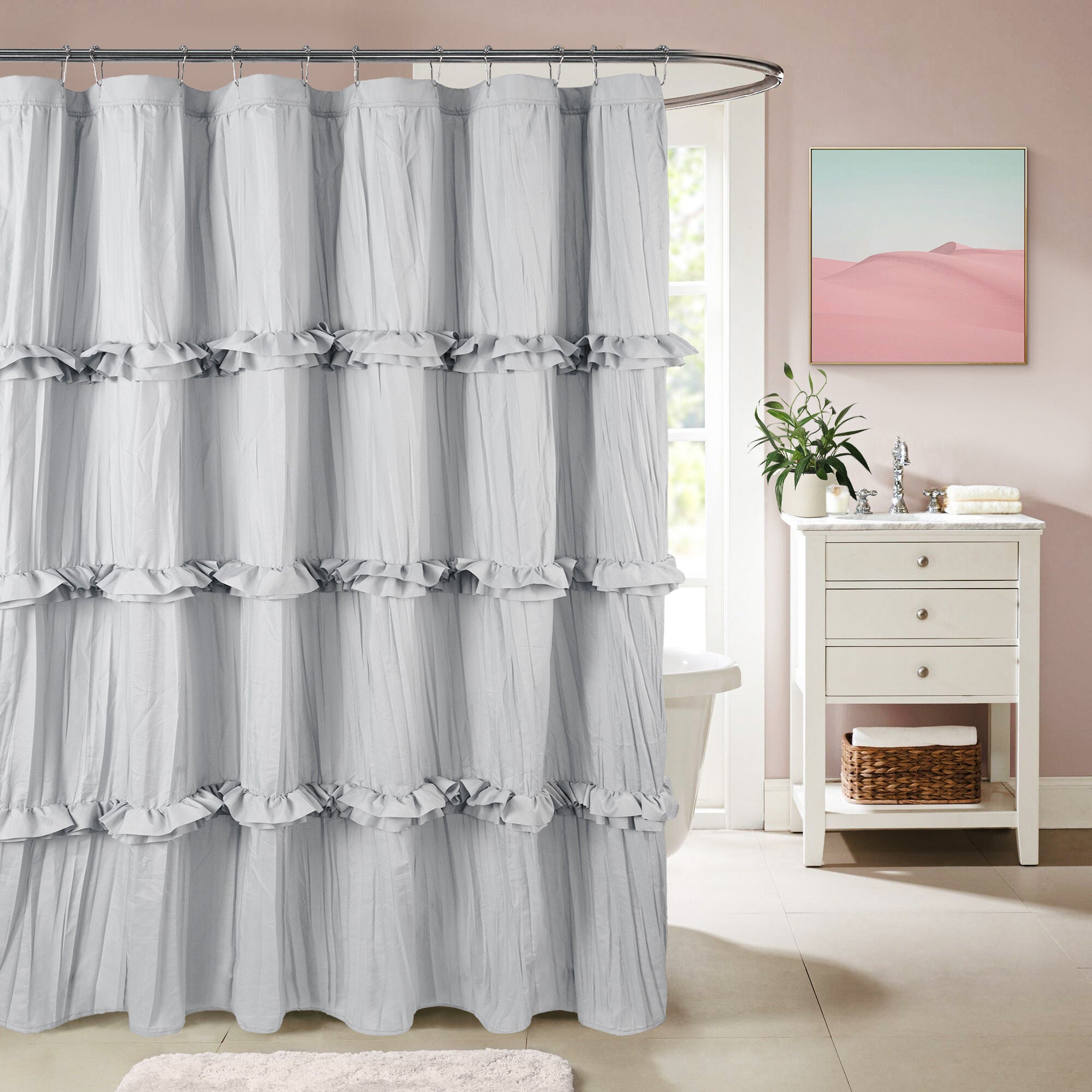 Recycled Ruffles and Pleats Shower Curtain