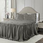 Ravello Pintuck Ruffle Skirt Bedspread 3 Pc Set, DARK GRAY, hi-res image number null