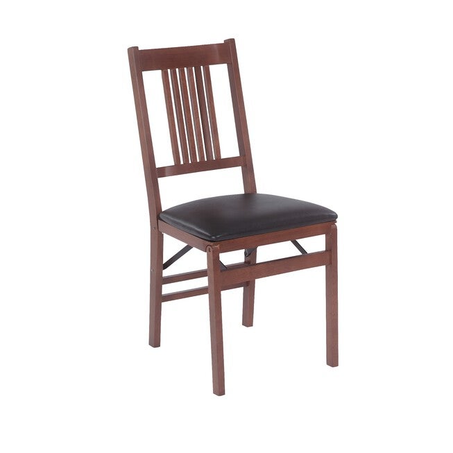 True Mission Wood Folding Chairs, Set Of 2, FRUITWOOD, hi-res image number null
