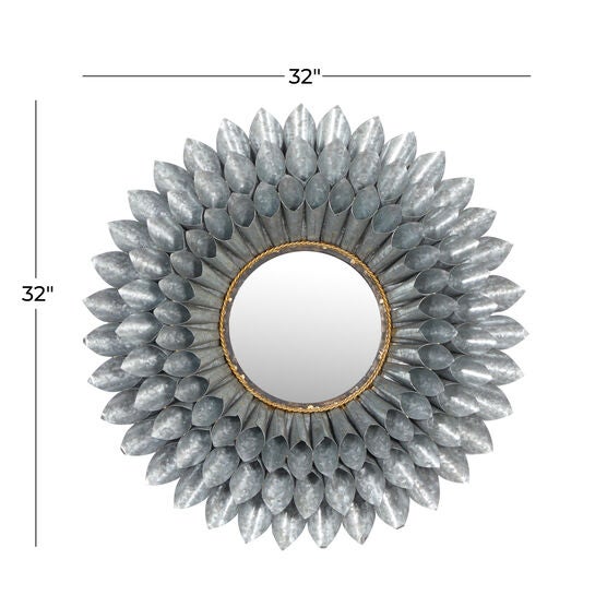 Grey Contemporary Metal Wall Mirror, , alternate image number null